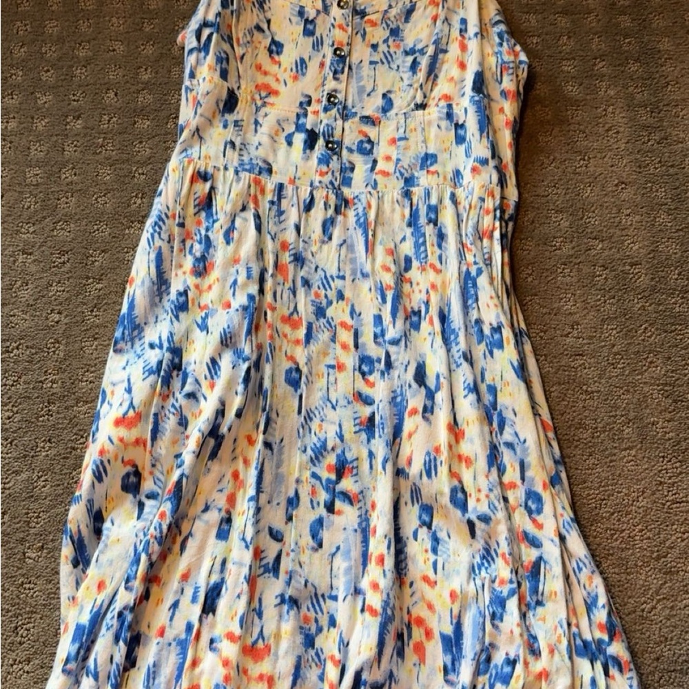 Blue and Orange Patterned Dress